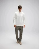 Ellesse EM580-OF Erkek Yarım Fermuarlı Beyaz Sweat - 3