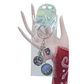 Malezya Üçlü Epoksi Metal Çift Taraflı Damla Anahtarlık Malaysia thumbnail 2