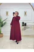 Kadın Kap Ferace & Elbise Tesettür  Krep Kumaş Çıkarılabilir Fular, Kuşak olabilir - 9