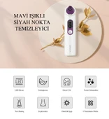 Profesyonel Mavi Işıklı Siyah Nokta ve Akne Temizleyici  4 Başlık, 3 Emiş Modu, LCD Ekranlı - 2