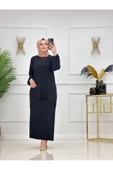 Kadın Tesettür 2'Li Takım Piliseli Etek & Tunik Asimetrik Takım - 5