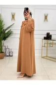 Kadın Kap Ferace & Elbise Tesettür  Krep Kumaş Çıkarılabilir Fular, Kuşak olabilir - 7