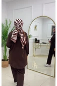 Kadın 2'li Tunik Pantolon Takım, Kapüşonlu Sweat Tunik,Pantolon Set - 12
