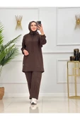 Kadın 2'li Tunik Pantolon Takım, Kapüşonlu Sweat Tunik,Pantolon Set - 10