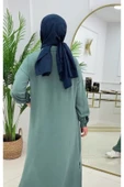 2'li Kadın Pantolon Tunik Takımı, Polo Yaka Düğmeli Elbise - 6
