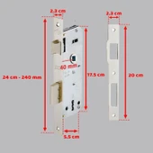 Oda İç Kapı Kilidi Köşeli 40 mm 1 Anahtarlı Dayanıklı Metal Gövde Ahşap Kapılar İçin Gömme Kilit thumbnail 3