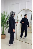 Kadın 2'li Tunik Pantolon Takım, Kapüşonlu Sweat Tunik,Pantolon Set - 4