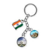 Hindistan Üçlü Epoksi Metal Çift Taraflı Damla Anahtarlık India thumbnail 1