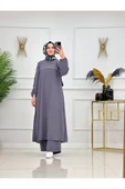 2'Li Kadın Tunikli Pantolon Takımı, Bilek Boy Elbise Tunik Pantolon - 7