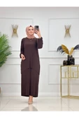 Kadın Tesettür 2'Li Takım Piliseli Etek & Tunik Asimetrik Takım - 3