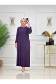 Kadın Tesettür 2'Li Takım Piliseli Etek & Tunik Asimetrik Takım - 9