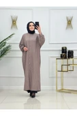 Kadın Tesettür Ferace Bürümcük Kumaş Ferace - 8