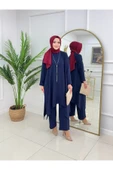 Kadın Tesettür 2'Li Takım Asimetrik Kesim Tunik & Pantolon Takımı - 1