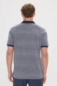 Altınyıldız Classics Erkek Lacivert Comfort Fit Rahat Kesim Polo Yaka Jakarlı Tişört thumbnail 4