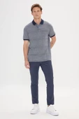 Altınyıldız Classics Erkek Lacivert Comfort Fit Rahat Kesim Polo Yaka Jakarlı Tişört thumbnail 2