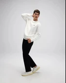 Ellesse EM579-OF Erkek Sıfır Yaka Beyaz Sweat - 4