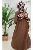Kadın Tesettür 3'Lü Takım, İçlik Tunik & Pantolon & Abaya - 5