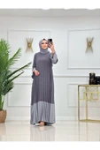 Kadın Tesettür Elbise Piliseli Elbise thumbnail 9