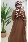 Kadın Tesettür 3'Lü Takım, İçlik Tunik & Pantolon & Abaya - 4