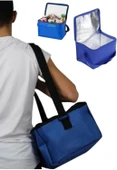 Termos Çanta  22L Sıcak Soğuk Tutucu Isı Yalıtımlı Omuz Askılı Kamp Piknik Plaj Araç Çantası BPA Free Mavi 36x30x20 cm - 2