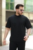 Erkek Basic Oversize Double Face Kumaş Kısa Kollu Tshirt thumbnail 1