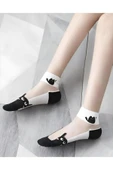 Hitit Socks Kadın 5 Çift Karışık Kedi Desenli Tül Çorap Beyaz thumbnail 4