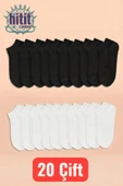 Hitit Socks 20 Çift Pamuklu Günlük Kullanıma Uygun Kısa Patik Çorap - 9