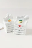 Hitit Socks Kadın 10 Çift Premium Kalite Pamuklu Meyve Desenli Babet Çorap - 3