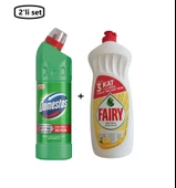 Domestos Dağ Esintisi Çamaşır Suyu 750Ml+Fairy Limon Kokulu Sıvı Bulaşık Deterjanı 650Ml-(2'li set) thumbnail 1