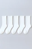 Hitit Socks Unisex 5 Çift Premium Kalite Yüksek Pamuklu Kolej Çorap - 3