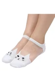 Hitit Socks Kadın 3 Çift Premium Kalite Kedi Desenli Tül Şeffaf Çorap Çok Renkli - 2