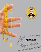SARI AHMET ATEŞ KEHRİHAR TESBİH BEYZİ KESİM 7,75X11,25mm thumbnail 1