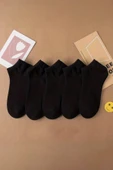 Hitit Socks Hitit Sock Erkek 10 Çift Premium Kalite Pamuklu Düz Patik Siyah Beyaz - 6