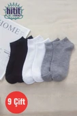 Hitit Socks Erkek 9 Çift Pamuklu Günlük Kullanım İçin Kısa Patik Çorap - 1