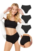 CottonHill Yüksek Bel Basic Lazer Kesim Bikini Külot 3'lü Paket thumbnail 1