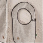 Ecocotton Hasna 4' lü Bebek Panço Seti %100 Organik Pamuk Keten Melanj Gri 2-5 Yaş thumbnail 3