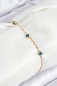 Nazar Boncuğu Model Gold Renk Kadın Bileklik - EBJ250902W37665 thumbnail 1