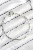 Pirinç Charm Zirkon Taşlı Yıldız Model Gümüş Renk Kadın Bileklik - EBJ250902W37609 thumbnail 2
