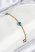 Nazar Boncuğu Model Gold Renk Kadın Bileklik - EBJ250902W37664 thumbnail 1