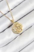 Zirkon Taşlı Ay Ve Güneş Model Gold Renk Kadın Kolye - EBJ250902W37703 thumbnail 1