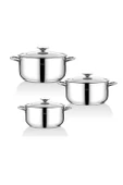 Taç Bengü Pro 6 Parça Çelik Tencere Seti 16-18-20 Cm thumbnail 1