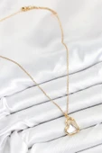 Zirkon Taşlı Kalp Model Gold Renk Kadın Kolye - EBJ250902W37688 thumbnail 2