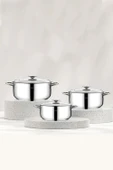 Taç Bengü Pro 6 Parça Çelik Tencere Seti 16-18-20 Cm thumbnail 5