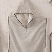 Ecocotton Hasna 4' lü Bebek Panço Seti %100 Organik Pamuk Keten Melanj Gri 2-5 Yaş thumbnail 2