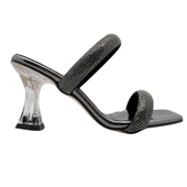 Bellara | Kadın Şeffaf Topuklu Taşlı Abiye Terlik thumbnail 3