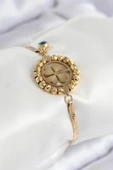 Nazar Boncuk Detaylı Yonca Model İtalyan Zincir Gold Renk Kadın Bileklik - EBJ250902W37650 thumbnail 1