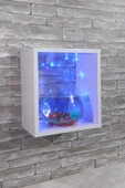 Dekor Akvaryum Masa Üstü & Duvara Monte Mobilyalı Led Işıklı Fanus Akvaryum - 2