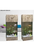 Dekor Akvaryum Led ışıklı Saat Kule Akvaryum Seti Deka-691 rozalya - 3