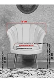 İstiridye Takım Beyaz Boyalı Sivriltme Ayak Çay Seti Koltuk Takımı Krem Renk 110 x 48 Boyut/Ebat - 6