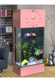 Dekor Akvaryum Led Işıklı Saatli Kule Akvaryum Seti - 1
